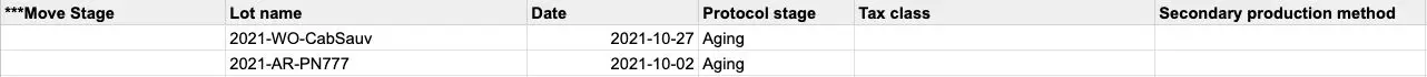 Blended CSV Import Format for Wine Production Data