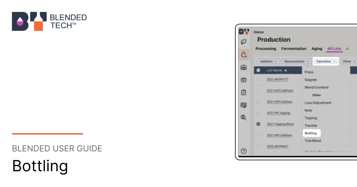 Bottling | Blended User Guide