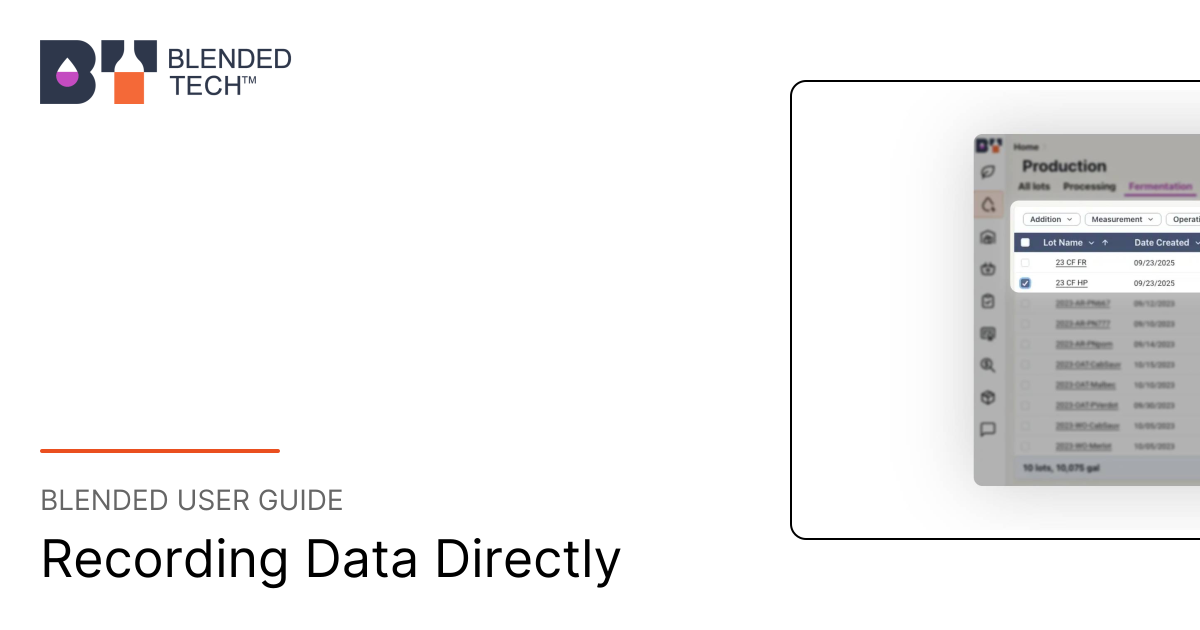 Recording Data Directly | Blended User Guide